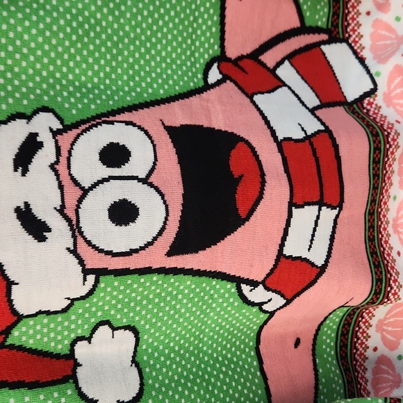NWT SpongeBob SquarePants Women's sz L Button Down Christmas Sweater - Picture 5 of 5